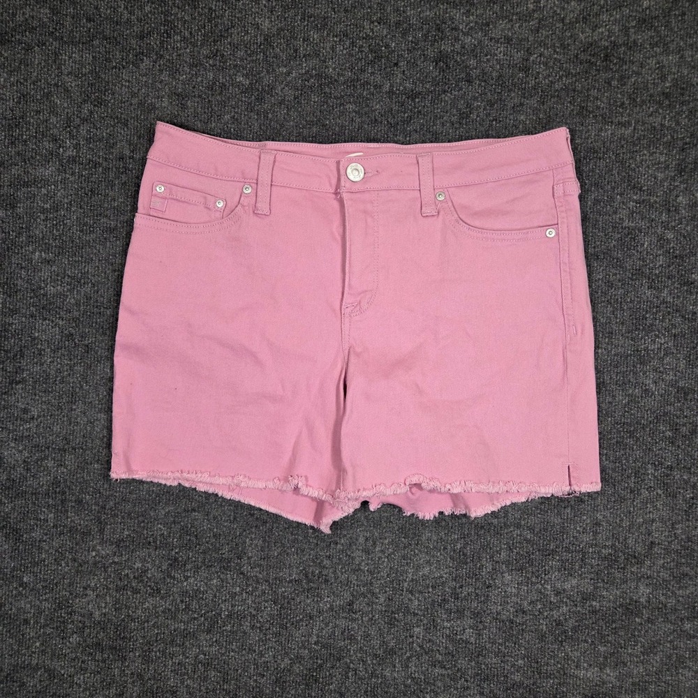 Seven7 Pink Denim Shorts Womens 6 Cut Off Raw Hem Stretch Summer Casual Pink